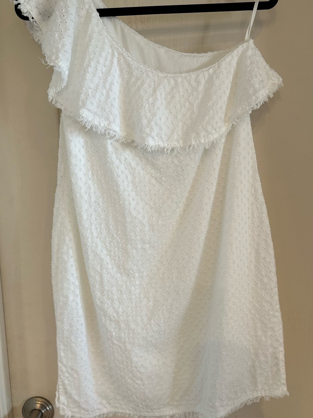 cloth & stone White One-Shoulder Ruffle Dress